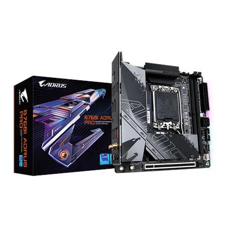 Gigabyte B760I AORUS PRO DDR5 Motherboard, Intel Socket 1700, 1x PCIe 4.0 x16, 2x PCIe 4.0 x4 M.2, USB Type-C with USB 3.2 Gen 2