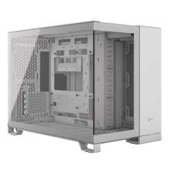 Corsair 2500X Airflow Dual Chamber Gaming Case w/ Glass Side & Front, Micro ATX, No Fans Inc., Mesh Panels, USB-C, White