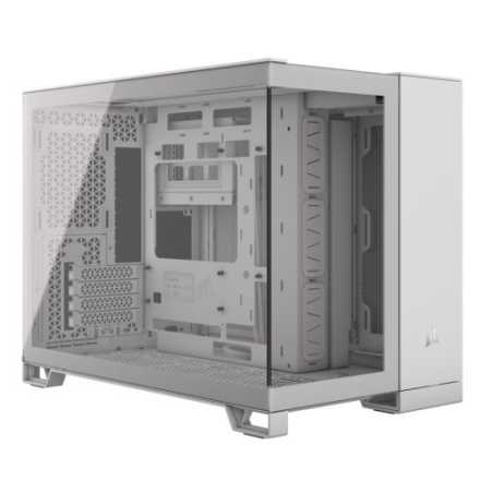 Corsair 2500X Airflow Dual Chamber Gaming Case w/ Glass Side & Front, Micro ATX, No Fans Inc., Mesh Panels, USB-C, White