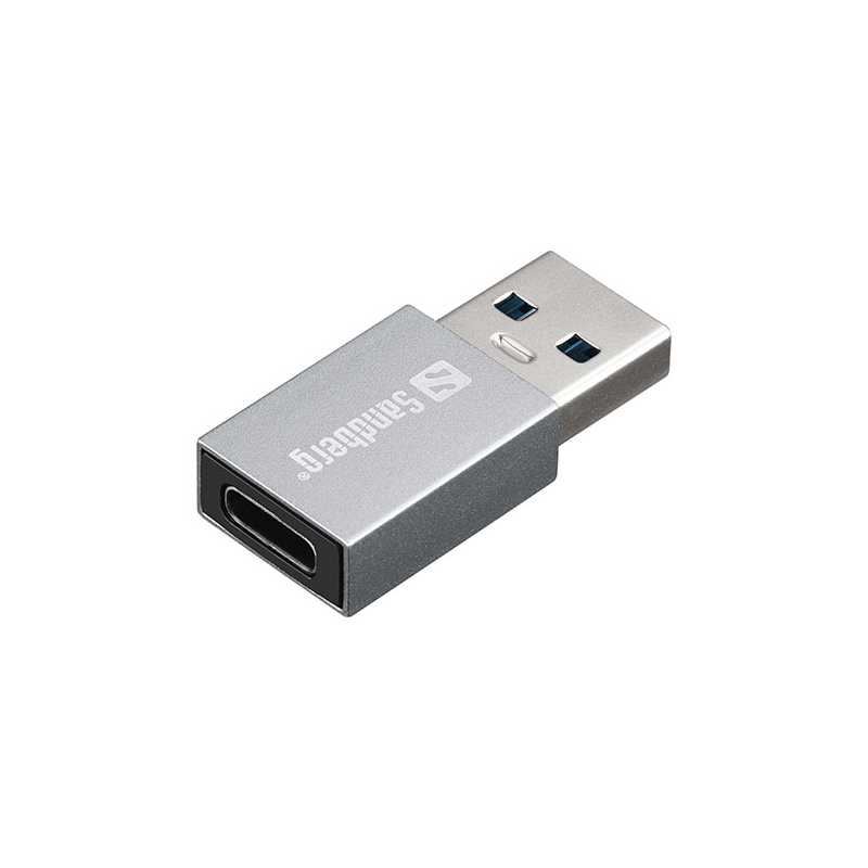 Sandberg USB 3.1 Gen1 Type-A Male to USB Type-C Female Converter Dongle, Aluminium