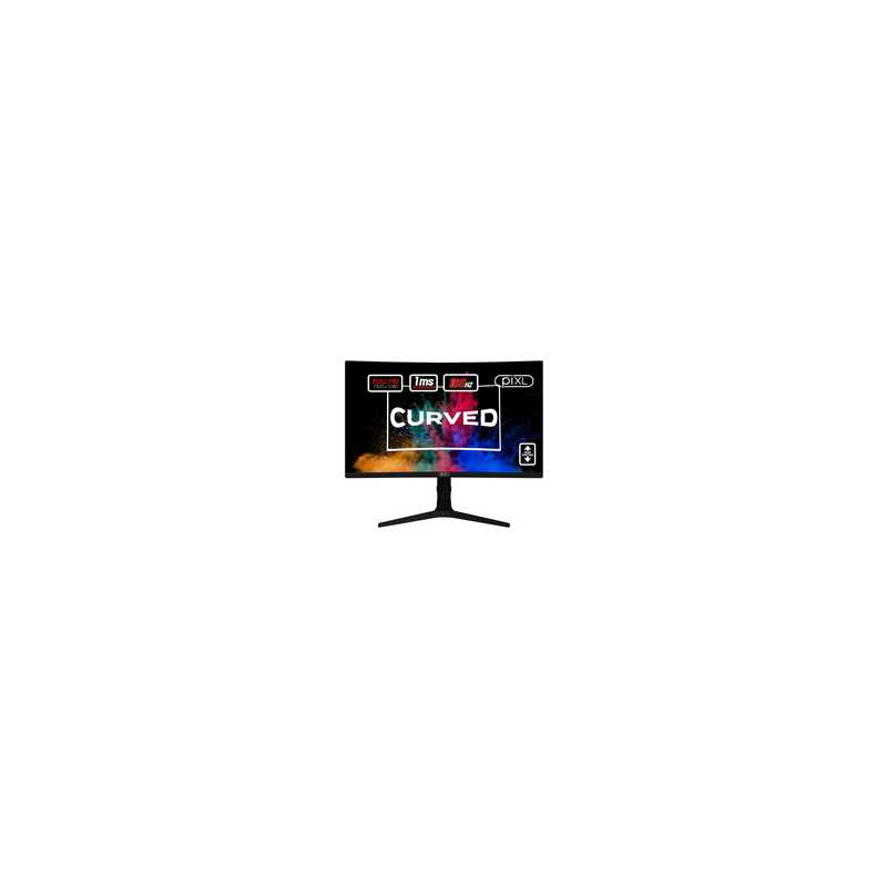 piXL CM27C7 27 Inch Curved Monitor, 165Hz, 1ms, Frameless, Freesync / G-Sync, Full HD, HDMI, Display Port, USB, Black with RGB L