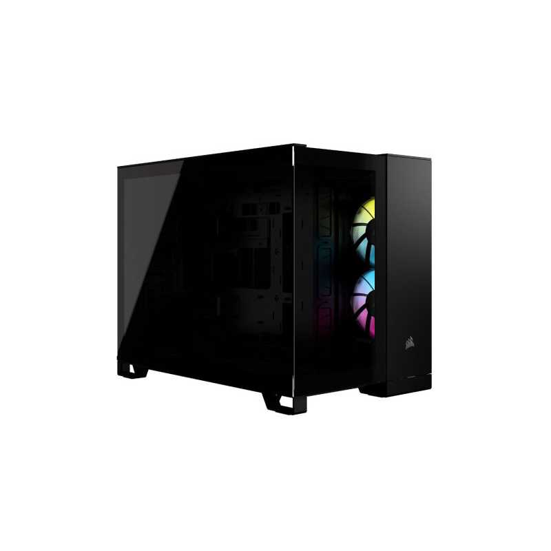 Corsair 2500X RGB Dual Chamber Gaming Case w/ Glass Side & Front, Micro ATX, 2x RGB Fans, Mesh Panels, USB-C, Asus BTF Compatibl