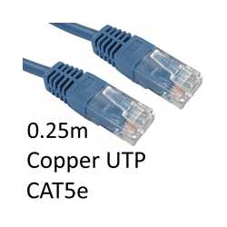 RJ45 (M) to RJ45 (M) CAT5e 0.25m Blue OEM Moulded Boot Copper UTP Network Cable