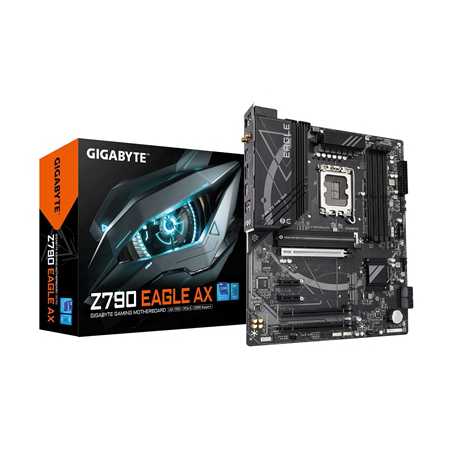 Gigabyte Z790 EAGLE AX Intel 1700 Socket Motherboard, ATX, 4x DDR5 Slots, 3x M.2 Sockets, 1x USB-C Port, Fitted I/O Shield, Wi-F