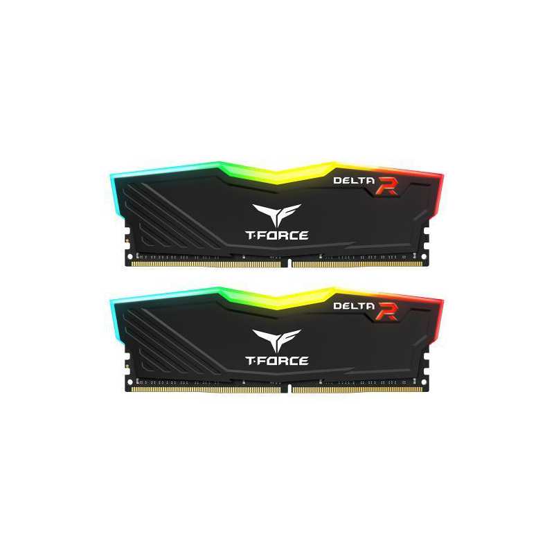 Team T-Force Delta RGB 16GB Kit (2 x 8GB), DDR4, 3600MHz (PC4-28800), CL18, XMP 2.0, DIMM Memory, Black