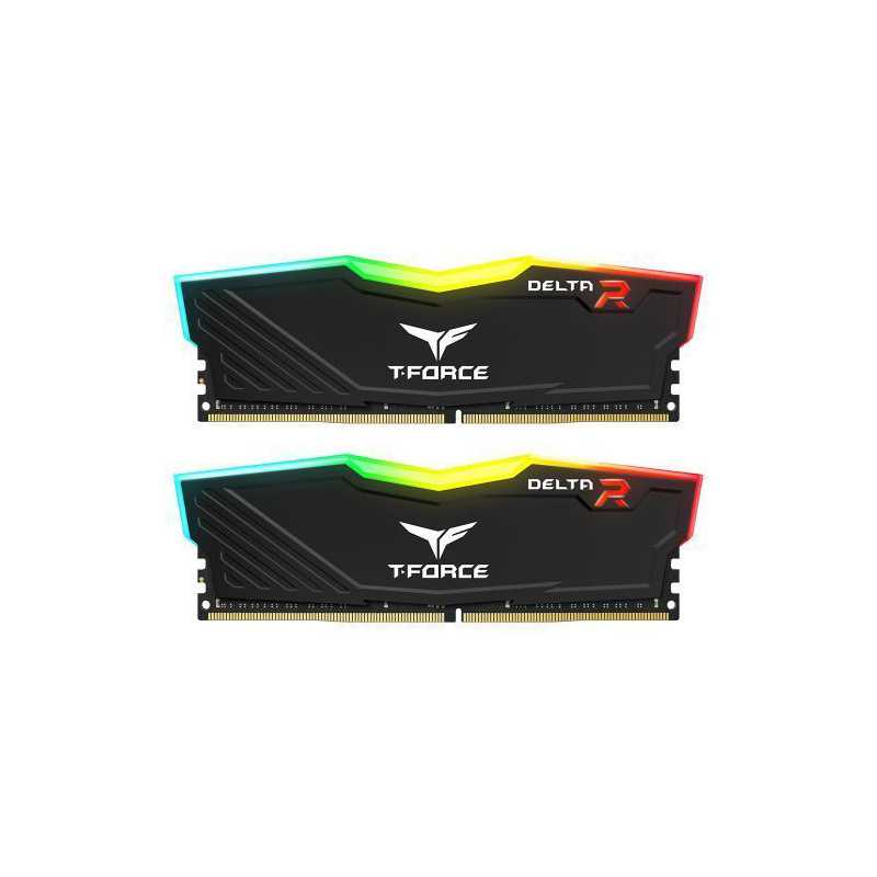 Team T-Force Delta RGB 32GB Kit (2 x 16GB), DDR4, 3600MHz (PC4-28800), CL18, XMP 2.0, DIMM Memory, Black