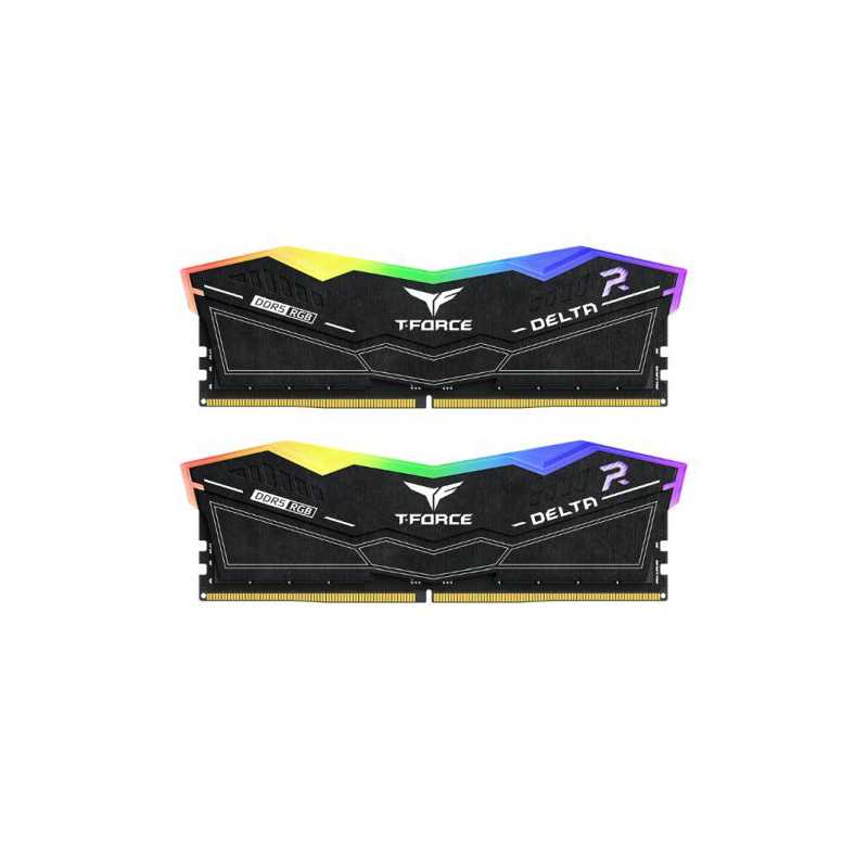 Team T-Force Delta RGB 32GB Kit (2 x 16GB), DDR5, 7200MHz (PC5-57600), CL34, ECC, XMP 3.0, PMIC, DIMM Memory, Black