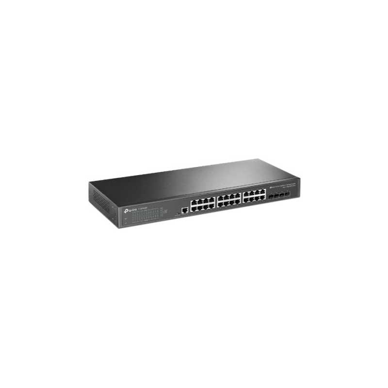 TP-LINK (TL-SG3428X) JetStream 24-Port Gigabit L2+ Managed Switch with 4 10GE SFP+ Slots, L2+/L3, Fanless, Rackmountable