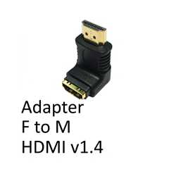 HDMI 1.4 (F) to HDMI 1.4 (M) Black OEM Right Angled Adapter