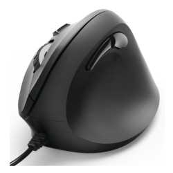 Hama Vertical Ergonomic EMC-500 Wired Optical Mouse, 6 Buttons, Browser Buttons, 1000-1800 DPI, Black *Right Handed version*