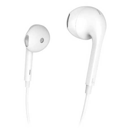 Hama Glow Apple/Lightning Earset with Microphone, Answer Button, Volume Control, White