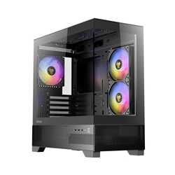 ANTEC CX500M Micro Tower Gaming Case, Black, 2  x USB 3.0 / 1 x USB Type-C, Tempered Glass Side Panel, Micro-ATX/ITX