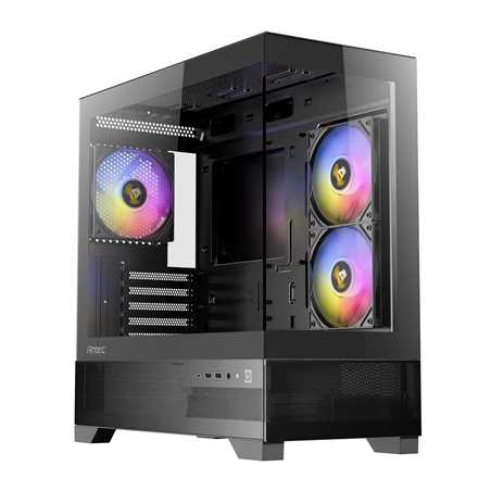 ANTEC CX500M Micro Tower Gaming Case, Black, 2  x USB 3.0 / 1 x USB Type-C, Tempered Glass Side Panel, Micro-ATX/ITX