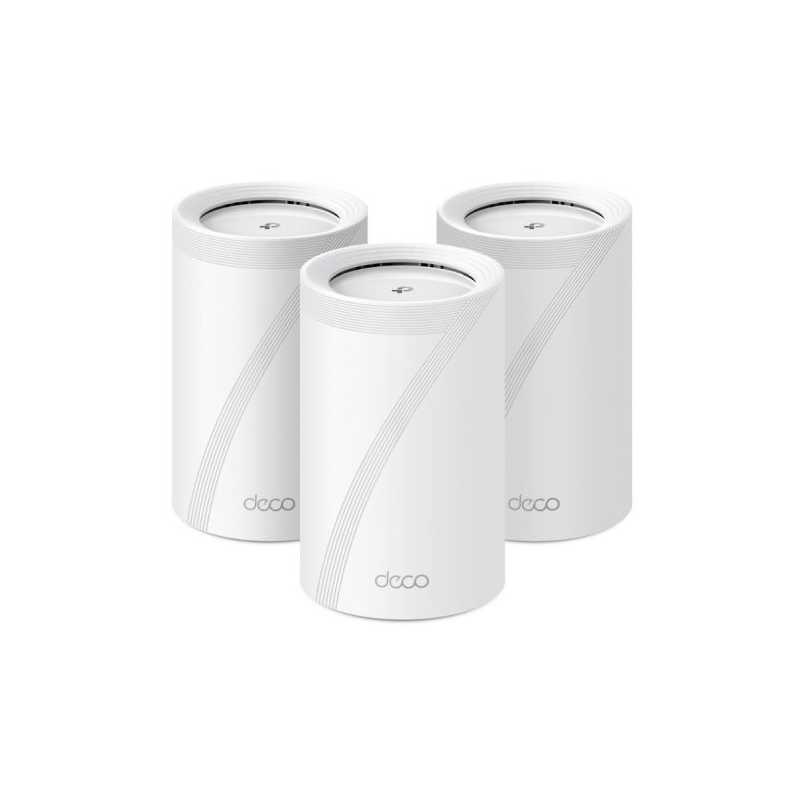 TP-LINK (DECO BE65) BE9300 Tri-Band Whole Home Mesh Wi-Fi 7 System, 3 Pack, 4x 2.5G Ports, MLO, Wireless/Wired Combined Backhaul