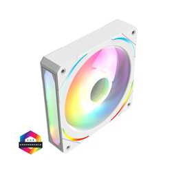 CIT Lightning 120mm Three-Sided Infinity ARGB White 3-Pin PC Cooling Fan - High-Performance RGB Case Fan