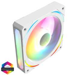 CIT Lightning 120mm Three-Sided Infinity ARGB White 3-Pin PC Cooling Fan - High-Performance RGB Case Fan
