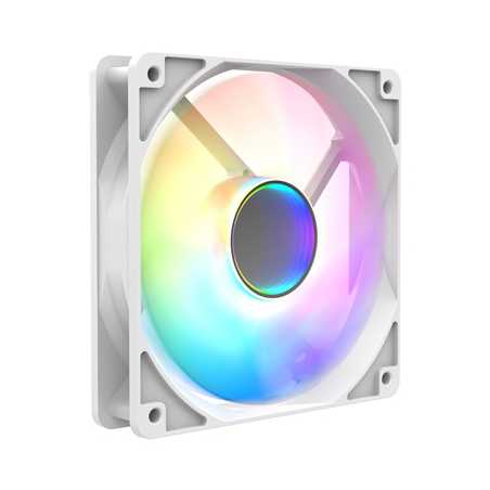 CIT Halo 120mm Infinity ARGB White 4-Pin PWM High-Performance PC Cooling Fan with Addressable RGB Lighting and Superior Airflow