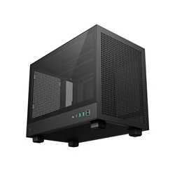 DeepCool CH160 Ultra-Portable Gaming Case Black Micro Tower with Tempered Glass Side Window Panel, Advanced Cooling, USB 3.0/USB