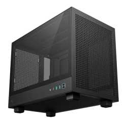 DeepCool CH160 Ultra-Portable Gaming Case Black Micro Tower with Tempered Glass Side Window Panel, Advanced Cooling, USB 3.0/USB