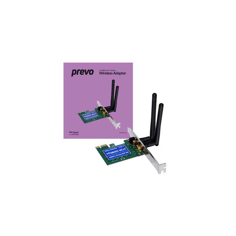 Prevo 300mbps PCI Express Wireless Adapter with Additional Low Profile Bracket