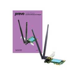 Prevo 1200mbps PCI-Express Dual Band Wireless AC Adapter with Detachable Antennas and Additional Low Profile Bracket