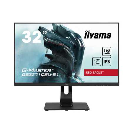 iiyama G-Master Red Eagle gaming monitor GB3271QSU-B1 32" Black, 2560 x 1440, 1ms, 165hz, FreeSync, HDMI, Display Port, Height 