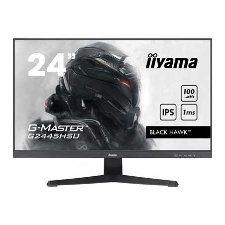 iiyama G-MASTER G2445HSU-B1 24 inch IPS Monitor, Full HD, 1ms, HDMI, DisplayPort, USB Hubx2, Freesync, 100Hz, Speakers, Black, I