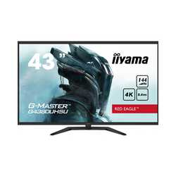 iiyama G-Master G4380UHSU-B1 Red Eagle 43 Inch Gaming Monitor, Black, VA panel, 144hz, 4K, 0.4ms, FreeSync, HDMI, DisplayPort, U