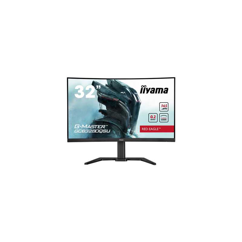 iiyama G-Master GCB3280QSU-B1 Red Eagle 32 Inch Curved Gaming Monitor, Black, 2560x1440, 0.2ms, 165hz, FreeSync, HDMI, Display P