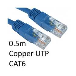 RJ45 (M) to RJ45 (M) CAT6 0.5m Blue OEM Moulded Boot Copper UTP Network Cable