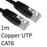 RJ45 (M) to RJ45 (M) CAT6 1m Black OEM Moulded Boot Copper UTP Network Cable