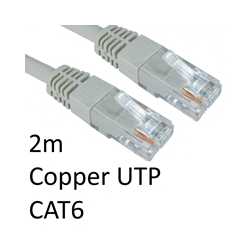 RJ45 (M) to RJ45 (M) CAT6 2m Grey OEM Moulded Boot Copper UTP Network Cable