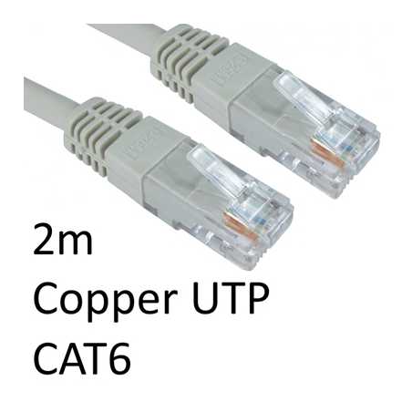 RJ45 (M) to RJ45 (M) CAT6 2m Grey OEM Moulded Boot Copper UTP Network Cable