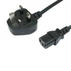 UK Mains to IEC Kettle 10m Black OEM Power Cable