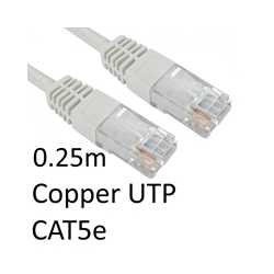 RJ45 (M) to RJ45 (M) CAT5e 0.25m White OEM Moulded Boot Copper UTP Network Cable