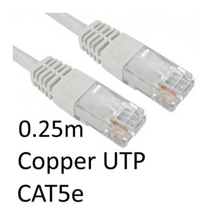 RJ45 (M) to RJ45 (M) CAT5e 0.25m White OEM Moulded Boot Copper UTP Network Cable