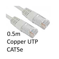 RJ45 (M) to RJ45 (M) CAT5e 0.5m White OEM Moulded Boot Copper UTP Network Cable