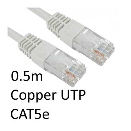 RJ45 (M) to RJ45 (M) CAT5e 0.5m White OEM Moulded Boot Copper UTP Network Cable