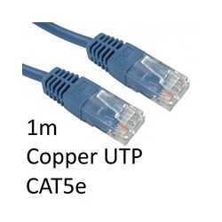 RJ45 (M) to RJ45 (M) CAT5e 1m Blue OEM Moulded Boot Copper UTP Network Cable