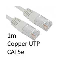 RJ45 (M) to RJ45 (M) CAT5e 1m White OEM Moulded Boot Copper UTP Network Cable