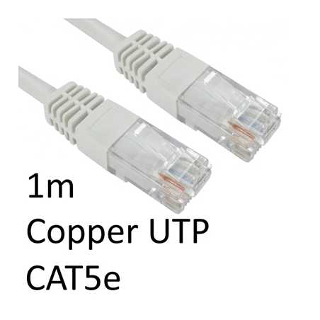 RJ45 (M) to RJ45 (M) CAT5e 1m White OEM Moulded Boot Copper UTP Network Cable