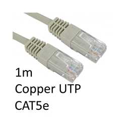 RJ45 (M) to RJ45 (M) CAT5e 1m Grey OEM Moulded Boot Copper UTP Network Cable