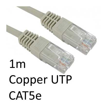 RJ45 (M) to RJ45 (M) CAT5e 1m Grey OEM Moulded Boot Copper UTP Network Cable