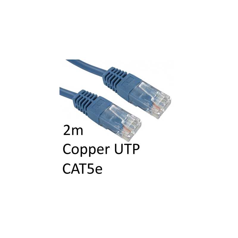 RJ45 (M) to RJ45 (M) CAT5e 2m Blue OEM Moulded Boot Copper UTP Network Cable