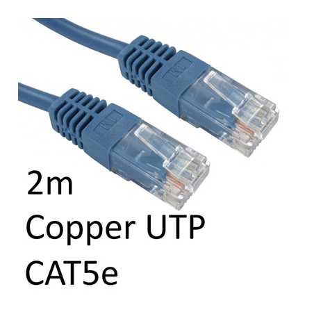 RJ45 (M) to RJ45 (M) CAT5e 2m Blue OEM Moulded Boot Copper UTP Network Cable