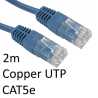 RJ45 (M) to RJ45 (M) CAT5e 2m Blue OEM Moulded Boot Copper UTP Network Cable