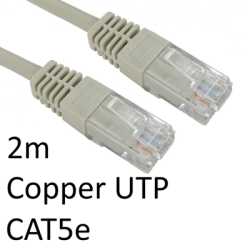 RJ45 (M) to RJ45 (M) CAT5e 2m Grey OEM Moulded Boot Copper UTP Network Cable