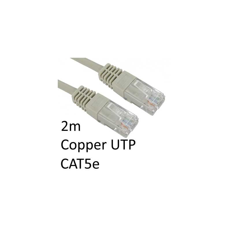 RJ45 (M) to RJ45 (M) CAT5e 2m Grey OEM Moulded Boot Copper UTP Network Cable