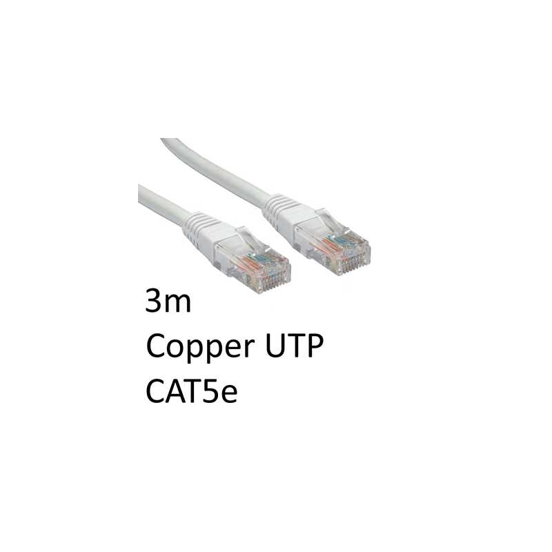 RJ45 (M) to RJ45 (M) CAT5e 3m White OEM Moulded Boot Copper UTP Network Cable