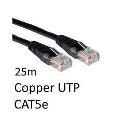 RJ45 (M) to RJ45 (M) CAT5e 25m Black OEM Moulded Boot Copper UTP Network Cable